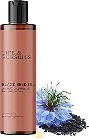 [Life & Pursuits] Organic Black Seed Oil - 100% Pure, Natural, Cold Pressed | High Thymoquinone, Omega 3 6 9 | Antioxidant for Immune Support, Hair & Skin… (200 ml)