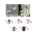 Pour over Coffee Kettle Coffee Drip Kettle Narrow Long Spout Wooden Handle