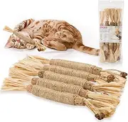 RYERCAT Silvervine Sticks for Cats - All-Natural Cat Chew Toy for Aggressive Chewers, Kitten Teething, and Dental Health - Silvervine Cat Toy for Hours of Fun and Relaxation (5 Pack)