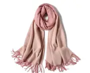 Ladies'Classic Checked Scarf With Thicker Fringed Shawl - 2