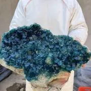 28.4lb Large NATURAL Green Cube FLUORITE Quartz Crystal Cluster Mineral Specimen