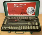 Vintage 40 Pc. Combination Ratchet Socket Set NOS