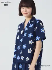 NWT Uniqlo + MARIMEKKO | Linen-Blend Open Collar Short-Sleeve 2024 | Medium