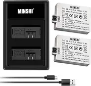 MINSHI LP-E5 (2 Pack) + Quick Charger Set Replacement Battery Compatible with Canon EOS Kiss X2 【7.4V 1800mAh】 High Performance Compatible Camera Battery 2023KA