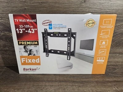 Barkan TV Wall Mount Fixed 13"-43" Premium 33-99cm MAX Weight 88 Lbs.