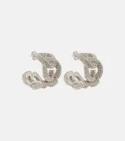 [Dolce & Gabbana] Dolce & Gabbana DG crystal-embellished hoop earrings One Size silver
