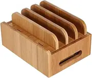COLLBATH Elegant Wooden Phone Bracket Multi Device Charging Station Charger Station Cable Organiser
