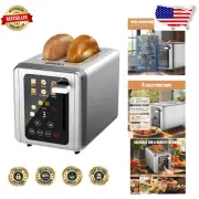 Elegant Stainless Steel Toaster with Touch Screen & Defrost Functions, 850W
