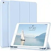 ZKTUYU 10.2 inch Case for iPad 9th Generation 2021 / iPad 8th Generation 2020 / iPad 7th Generation 2019 with Pencil Holder, Auto Sleep/Wake, Slim Soft Smart Trifold Cover, iPad 10.2" Case, Blue