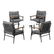 Livsip Outdoor Patio Setting 5 Piece Bistro Lounge Furniture Set 70cm Table