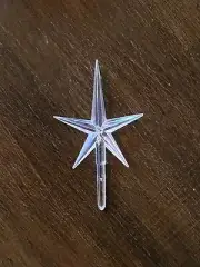 Iridscent Aurora Clear Medium Star Ceramic Christmas Tree Topper 2" Replacement