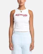 [ED HARDY] Ed Hardy Women's Tried And True Tank White - Size 2XL 2XL White