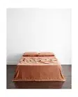 BED THREADS Hazelnut 100% French Flax Linen Flat Sheet Queen