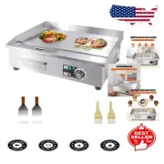 Spacious 22'' Stainless Steel Electric Griddle with Easy Cleanup & Versatile Use