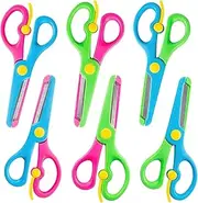 LOVESTOWN Kids Safety Scissors - 6 PCS Blunt Tip School Shears with Comfort Grip & Steel Blades, Anti-Pinch Design for Children's Paper Cutting, Ideal for Art Craft, Toddler Preschool