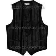 New Men's Tuxedo Vest Waistcoat Stripes only prom wedding formal party Black