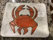 Jean Damm Studio Pottery Crab Platter Dish Snack Server Plate Signed