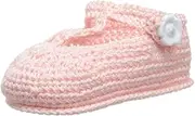 [Jefferies Socks] Baby-Girls Newborn T-Strap Mary Jane Crochet Bootie