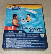 SwimWays Sun Canopy Baby Float Blue Whale 9-24 Months Swim Step 1