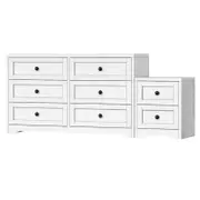 ALFORDSON 6 Chest of Drawers Bedside Table Set White