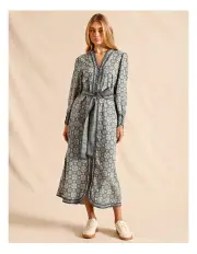[Piper] Linen Blend Button Front Dress in Assorted