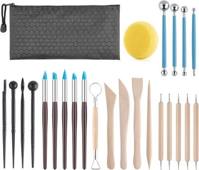 Luney Clay Tools Kit, 25 PCS Ceramics Polymer Sculpting Multicolor