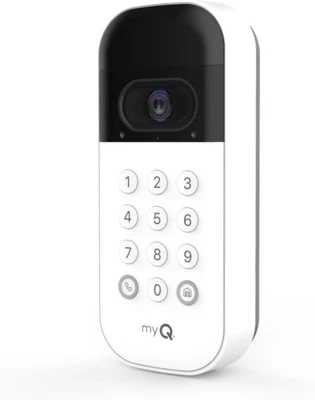 myQ Smart Garage Door Video Keypad with Wide-Angle Keypad, White