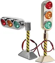 COOLHIYA Traffic Light Ornament Set 2pcs Mini Led Lights for Car Decor Room Decor