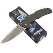 Cold Steel Code 4 Lockback Folding Pocket Knife Spear Point Blade Gray Aluminum
