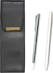 Eco Leather Pen Case, Metal Point, Brass Dacapo Streamline, Ballpoint Pen Set, Pearl Axis BR-701S-TK12-P