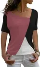 AYIFU Womens Summer Tops Short Sleeve Casual Shirts XX-Large, 3- Mauve