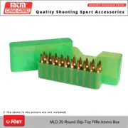 Mtm 20rd Rifle Slip-top Ammo Box Green 300/338 7mm Rem Win Mag #j20-lld-16