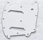 Fits Fender OffSet Series Mustang Guitar Pickguard Scratch Plate, 3 Ply White