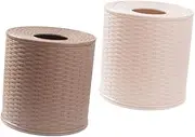 Ciieeo Vintage Style Rattan Tissue Box Paper Towel Holder for Home Office Car