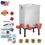 3 Gallon Chicken Water Feeder with 4 Automatic Nipples - Weather-Resistant