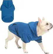 SCENEREAL Dog Hoodie Sweaters for Small Medium Large Size Dogs, Fleece Dog Sweatshirt with Hat and Pocket,Soft Cotton Cold Winter All Weather Dog Clothes for S to XL Sized Dogs, Blue M