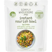 Simply Wholesome Pantry Instant Nourish Bowl Quinoa With Peas Carrot & Corn 220g