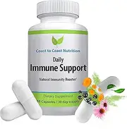 Daily Immune Support Supplement - Immunity Boosting Vitamins - Natural Health Defense Against Cold, Influenza and More. 60 Capsules 1,119 mg