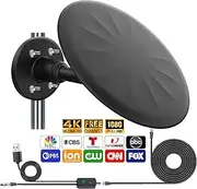 Outdoor TV Antenna for Smart TV, 720° Omni Directional Reception Digital HD Antenna Signal, with 35ft HDTV Cable, Super Signal Booster, for Attic/Camping/RV/Boat, 2025 Latest (Black, Large)