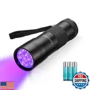 UV Flashlight Black Light, Consciot 12 LED 395nm Ultraviolet Blacklight, Port