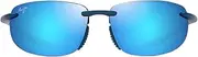 [Maui Jim] Unisex Hookipa Ultra AF Sunglasses, Metal Matte Blue, 60-14-145, Metal Matte Blue, 60-14-145