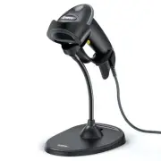 Handheld 2D Barcode Scanner with Gooseneck Stand, Automatic USB Wired QR Code...