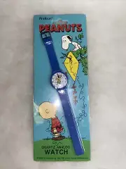 New Peanuts 1990s Charlie Brown Armitron Quartz Analog Watch Dancing Blue