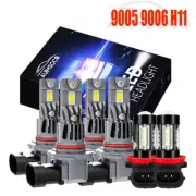For Chrysler 200 2013-2015 8000K LED Headlight Hi/Lo + Fog Light 6 Bulbs Combo (for: Chrysler)