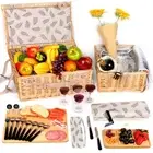 Hap Tim Dual Wicker Picnic Basket Set with Blanket Charcuterie Boards for 2/4...