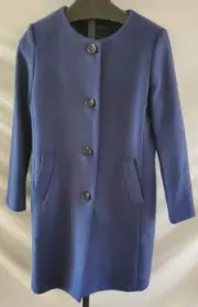 NWT Ann Taylor Blue Wool Blend Heavy Coat Size Medium