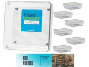 InterDesign 52630 Linus Drawer Organizer, 6" x 6" x 2", Clear (6-PACK)