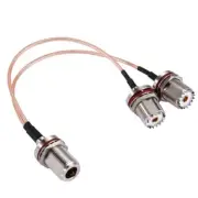 N Female to 2 x UHF SO239 Patch Lead Pigtail RG316 20cm Antenna Cable