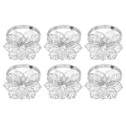 18Pcs Napkin Rings, Flower Table Napkin Holders Buckles for Decorations, Silver