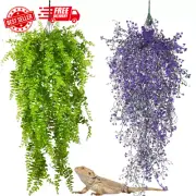 2 Pack Reptile Plants Terrarium Hanging Fake Vines with Suction Cup Artificial L